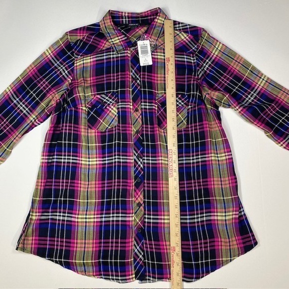 Torrid Women's 1X Plaid Pop Taylor Long Sleeve Button Down Shirt Top‎ - Picture 5 of 9
